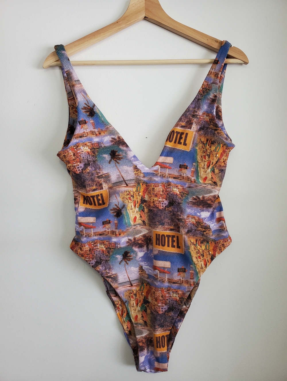 Out From Under Large One Piece Bathing suit Urban Outfitters High Leg Low Back